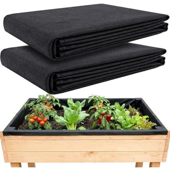 2PCS 63 * 83 inch Raised Garden Bed Liner, Non Woven Fabric Liner for Large Veg Trough, Keeps Soil Contained and Water Drained for Outdoor Planter Veg Trough