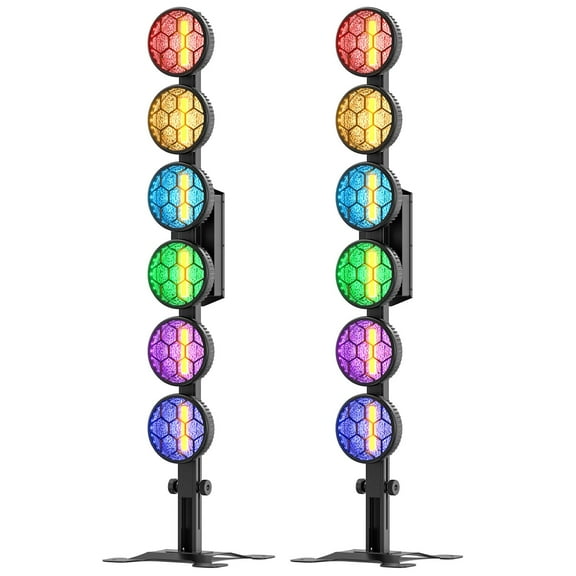 2PCS 6LEDs COB Linear Vintage Light 5x60W RGB Retro Lights DMX Stage Wash Effect Lighting for DJ Disco KTV Party Wedding Bar Club