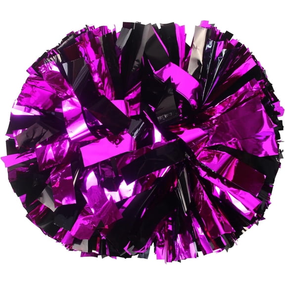 2PCS/6PCS Metallic Pom Poms Cheerleading with Baton Handle Cheer Pompoms for Kids Adults Team Sports Spirit Party Cheering