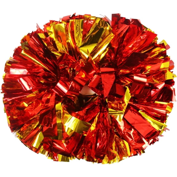 2PCS/6PCS Metallic Pom Poms Cheerleading with Baton Handle Cheer Pompoms for Kids Adults Team Sports Spirit Party Cheering