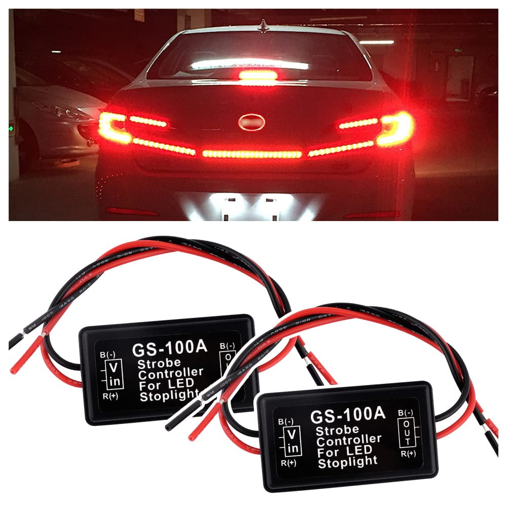 2PCS 6V30V GS100A LED DC20 Brake Light Flasher with PreWired