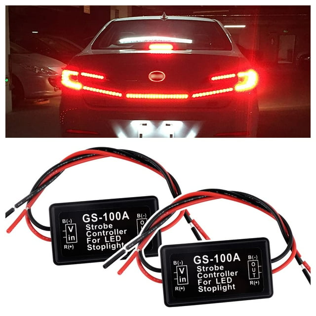 2PCS 6V30V GS100A LED DC20 Brake Light Flasher with PreWired
