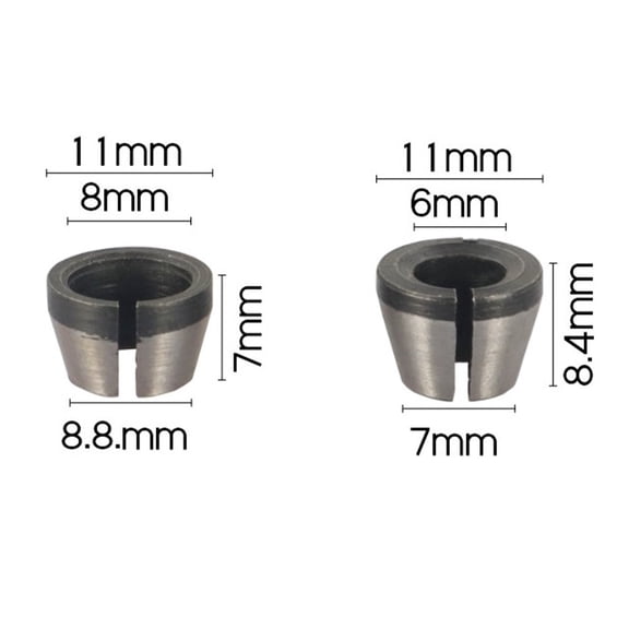 2PCS 6mm 8mm Collet Chuck For Engraving Trimming Machine Electric Router Bits