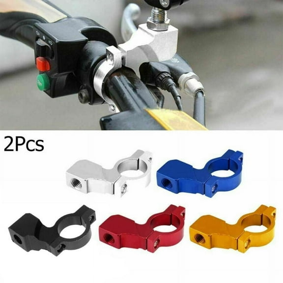 2PCS 7/8" Motorcycle Dirt Bike Handlebar Rearview Mirror Mount Bracket Clamp 10mm