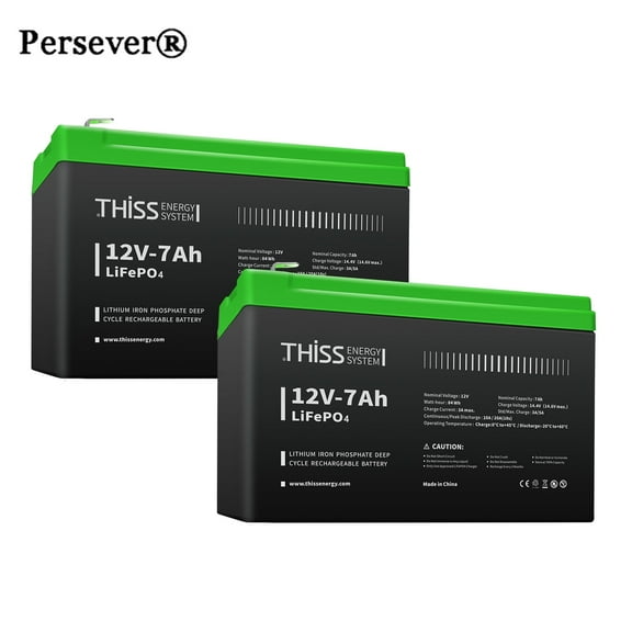 2PCS 7Ah LiFePO4 Battery 12V Cycle Maintenance Free Home Energy Storage Battery Lot A