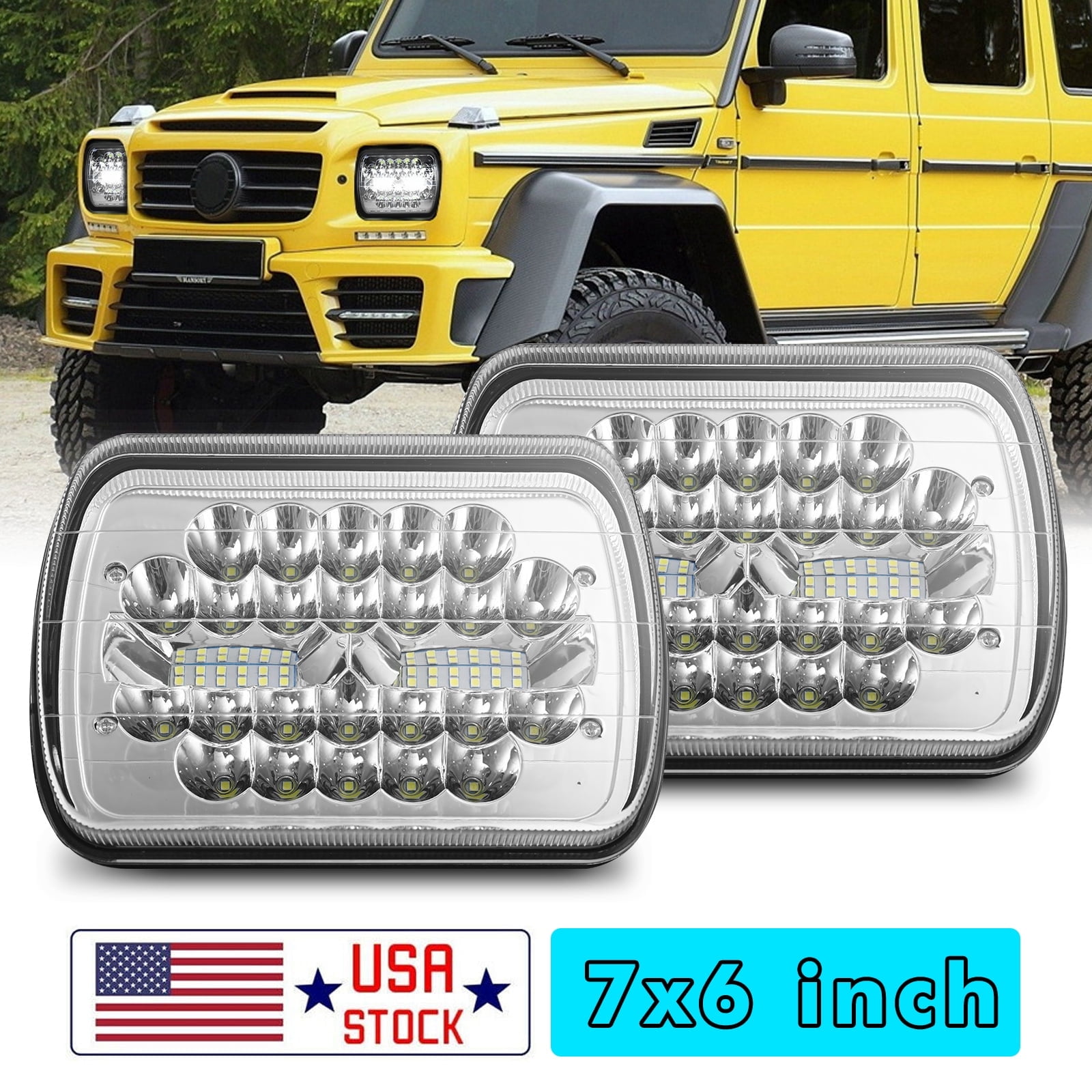 7X6 5x7 inch LED Headlight Hi/Lo Beam For Chevy Express Cargo Van 1500 2500 3500