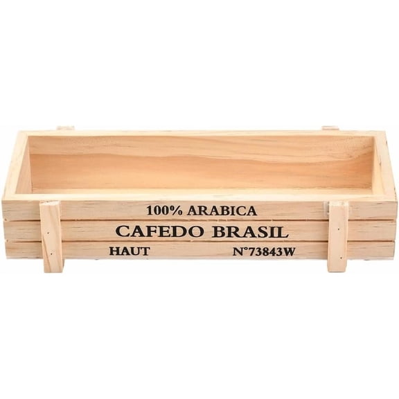 2PCS 8.392.831.77 Inch Natural Wooden Succulent Plant Outdoor Rectangle Wood Planter Box Windowsill Raised Garden Bed Flower Cactus Pot Storage Box for Vegetables Grass Lawn Yard