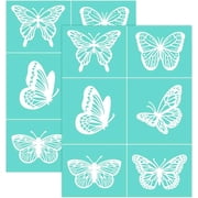 2PCS 8.6x11 Inch Self-Adhesive Silk Screen Printing Stencil Reusable 6 Styles Butterflies Stencils Easter Decorations