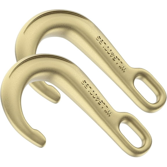 2PCS 8" Heavy Duty J Hooks for Towing, Yellow Zinc Plated Tow J Hook Grade 70 Clevis J Hook for Transport Chain, 5400LBS Capacity Heavy Load