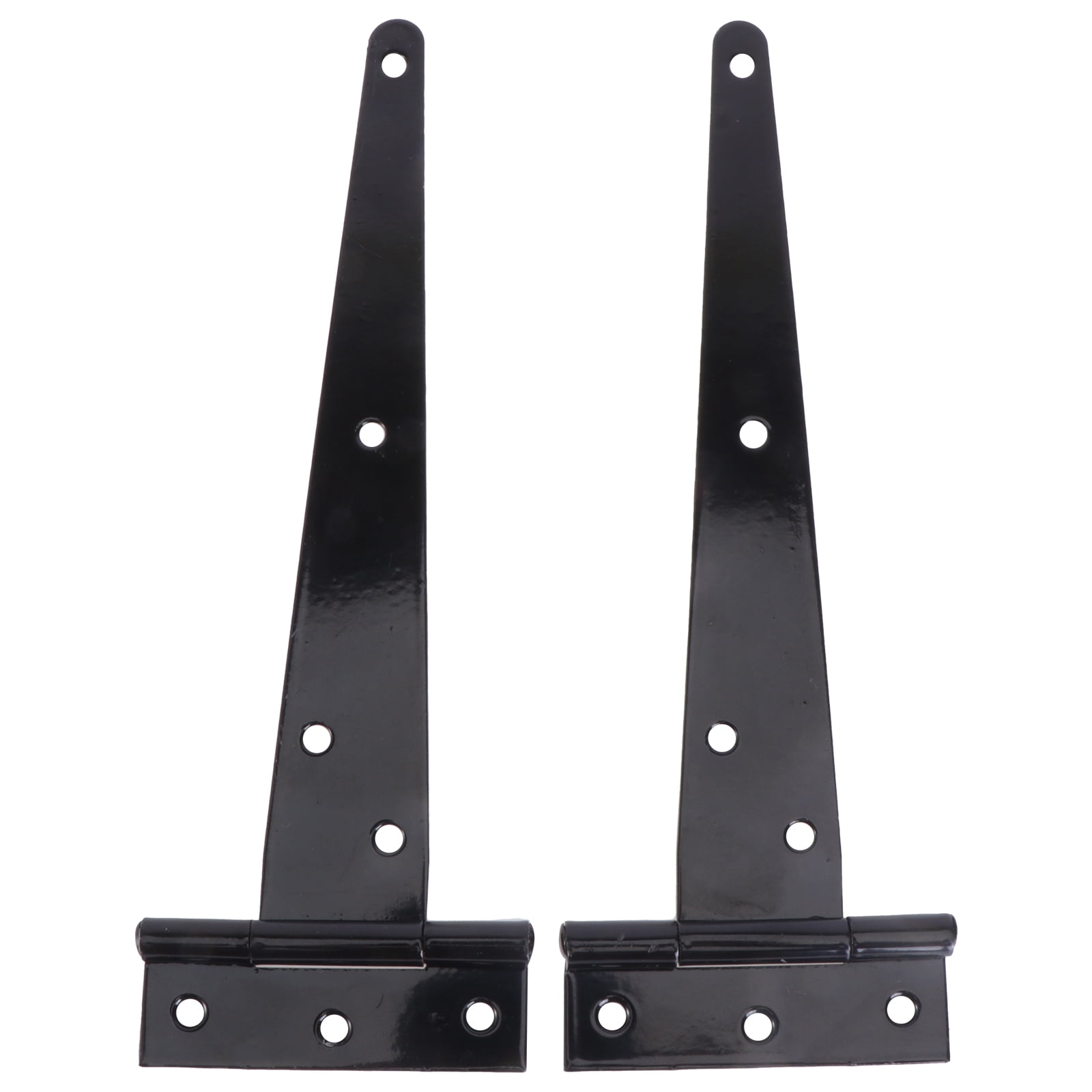 Black Iron 8-Inch T-Shape Rustproof Shed Door Hinges, Set of 2