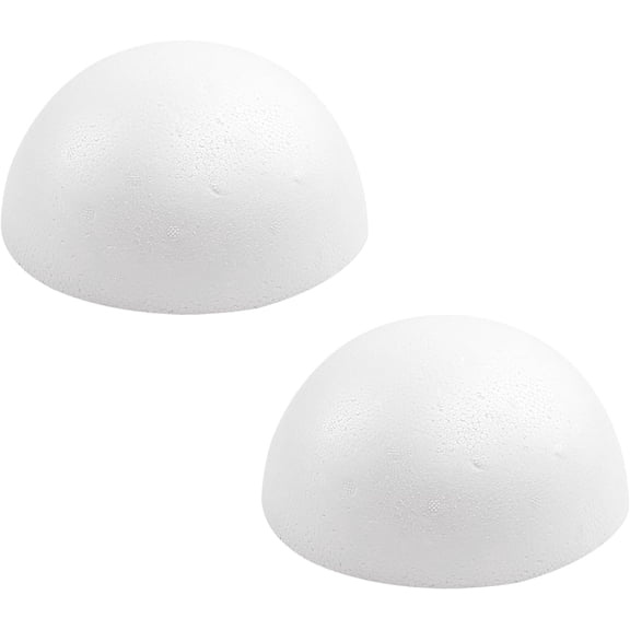 2PCS 8 Inchs White Foam Balls Half Round Polystyrene Half Foam Balls Craft Supplies Hemispherical Christmas Craft Ballfor DIY Home Craft Project and Art Decoration