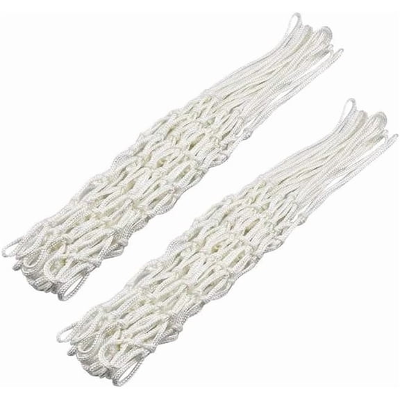 2PCS 8-Loops Replacement Heavy-Duty Basketball Net All Weather Thick Nets Fit Standard Indoor and Outdoor Rims for Pool Basketball Hoop
