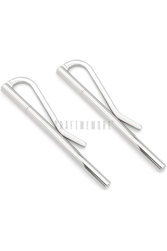 2PCS 80MM Money Clip for Money Clip Wallet Quality Leathercraft Accessories (Silver)