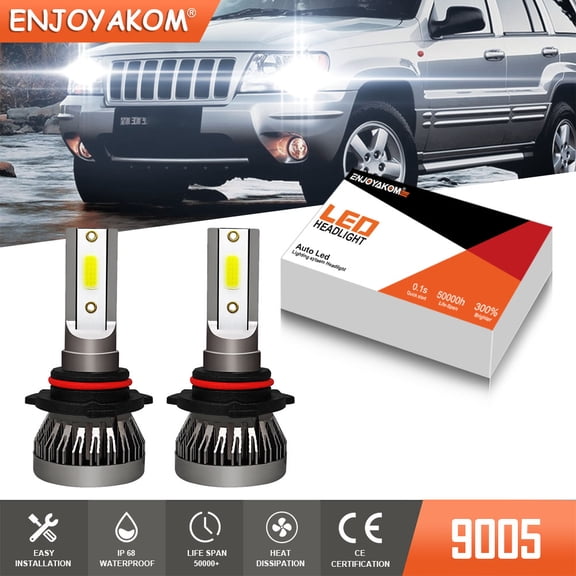 2PCS 9005 LED Bulb For Toyota Solara 2002-22005 9005 HB3 LED Headlight Bulbs, 9005 LED High Beam 6000K Bright White