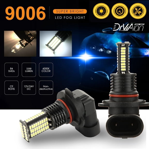 2PCS 9006/HB4 LED Headlight Driving Light Fog Light Lamp 6000K White Bright T1