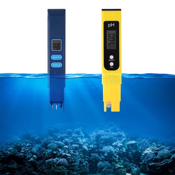 2PCS ABS Digital pH Water Test Pen Precision Measurement Digital Water pH Testing Pen HD Backlit Display TDS Testing Tool for Pool