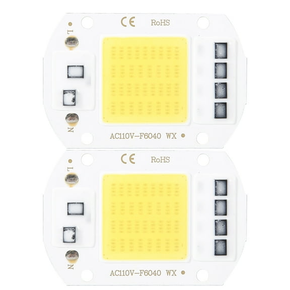 2PCS AC110V 50W High Bright Integrated LED Chip Light Source COB Chips 6x4cm White