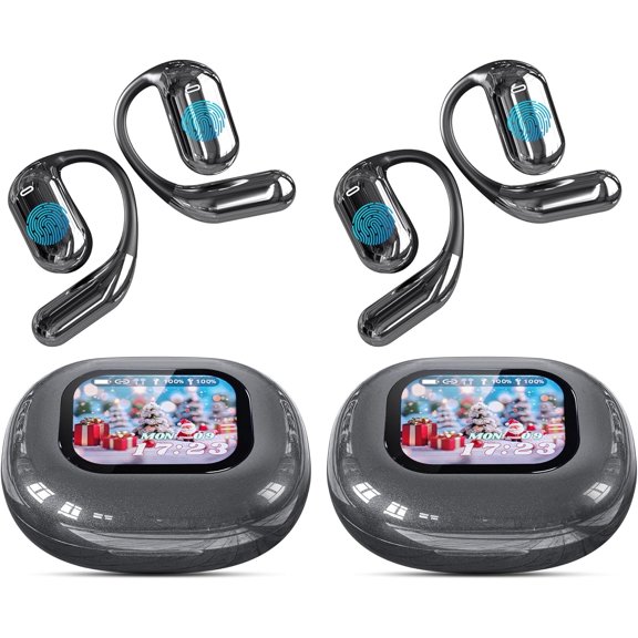 2PCS AI Real-Time Translation Earbuds, 144 Languages, Two-Way Translator Earbuds, Bluetooth, HD Sound, Multi-Mode Translating Earbuds for Travel, Business, Learning, Compatible with iOS&Android (Grey)