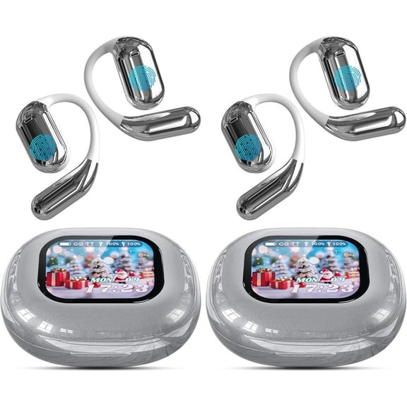 2PCS AI Real-Time Translation Earbuds, Languages, Two-Way Translator Earbuds, Bluetooth, HD Sound, Multi-Mode Translating Earbuds for Travel, Business,Learning,Compatible with iOS&Android (Silver)