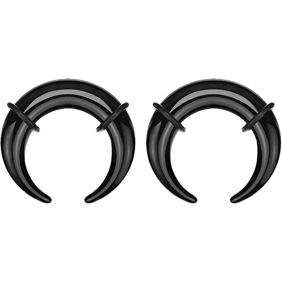 2PCS Acrylic Black Pincher Tapers Septum Ring 00G Buffalo Septum Expander Stretching Nose Ear Lobe Piercing Taper Kit