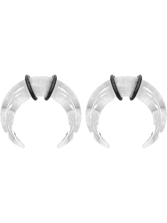 2PCS Acrylic Clear Pincher Taper Septum Ring 10G Ear Gauges Expander Stretching Pierced Nose Cartilage Piercing Kit