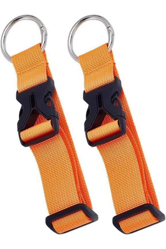 2PCS Add A Bag Luggage Straps Coat Jacket Gripper Holder Adjustable Baggage Suitcase Belt Travel Accessories Carry Clip Strap with Iron Hinged Rings