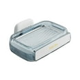 thumbnail image 1 of 2PCS Adhesive Bar Soap Holder for Shower Wall Hanging Soap Dish with Drain Tray Plastic Stick on Bathroom Sink Soap HolderBlue, 1 of 5