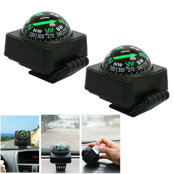 2PCS Adjustable Car Dashboard Navigation Compass Ball For Boat Marine Truck