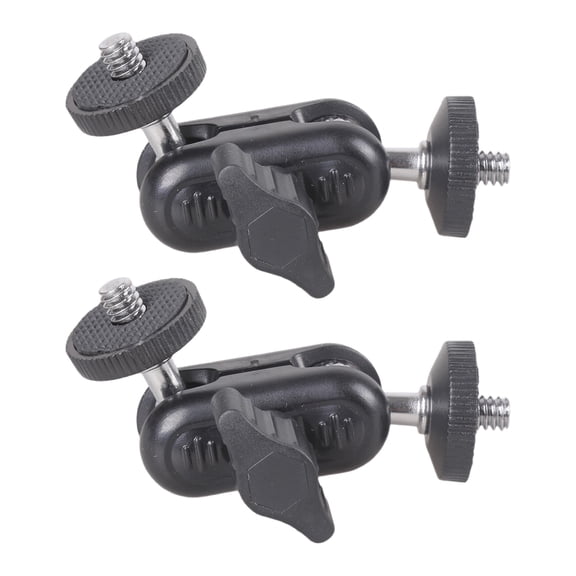 2PCS Adjustable Double Head Magical Arm with 1/4inch Screw Pea Clip for Action Camera Monitor Microphones Mount