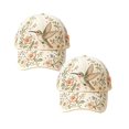 thumbnail image 1 of 2PCS Adjustable Embroidered Cap with Floral Bird Design, Lightweight Breathable Sun Hat for Women, Cute Garden Baseball Cap for Outdoor Daily Wear, 1 of 8
