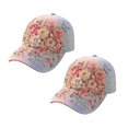 thumbnail image 1 of 2PCS Adjustable Embroidered Cap with Floral Bird Design, Lightweight Breathable Sun Hat for Women, Cute Garden Baseball Cap for Outdoor Daily Wear, 1 of 8