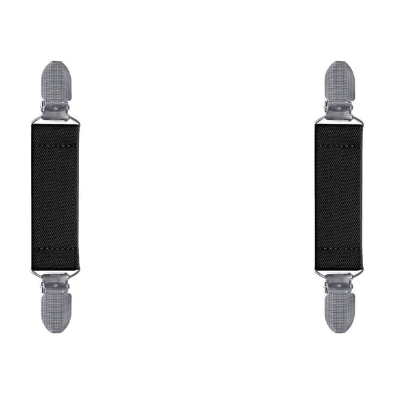 2PCS Adjustable Mitten Clips, Winter Glove Leash, Hat & Scarf Holder for Cold Weather, Black*2