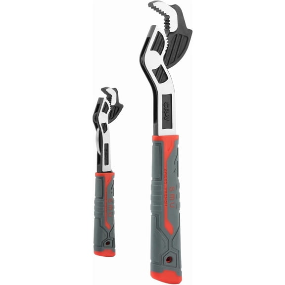 2PCS Adjustable Wrench, 7-15mm,15-35mm Quick Self-Adjusting WrenchSet, Multi-function Auto Size Adjusting 6 Inch & 10 Inch Pipe Wrenches for Car, Bicycle & Plumbing Repairs(black red)