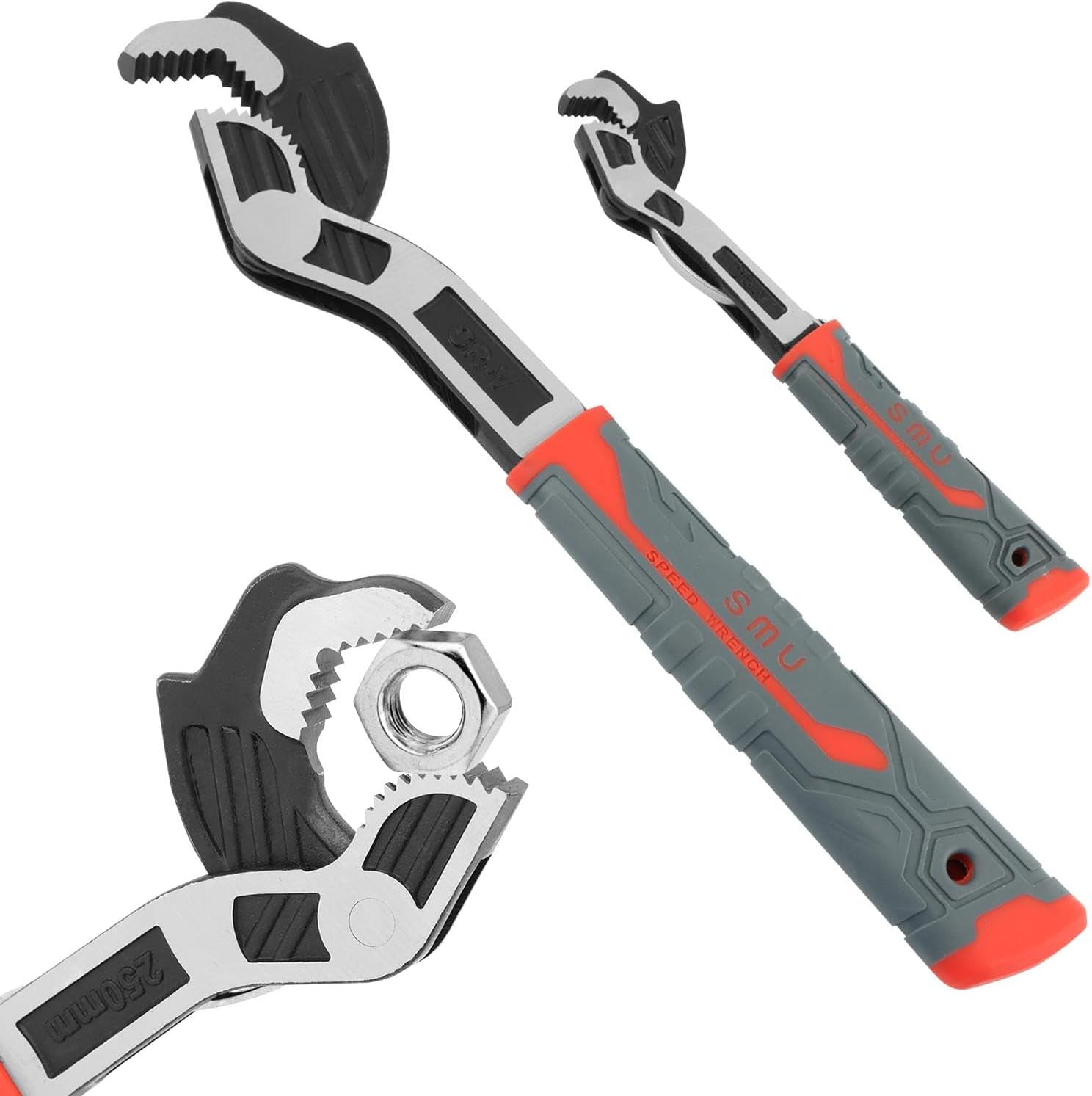 2PCS Adjustable Wrench, 7-15mm,15-35mm Self-Adjusting Quick Wrench,Multifunctional Self-Locking Pipe Wrench Tool,Auto Size Rapid Wrench for Car,Bicycle, Plumbing Repairs