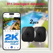 2PCS Ai indoor window camera-protect important things, 2K smart home security camera with black light color | American Cloud | 911 intelligent detection | simple 5-minute setting, two-way au