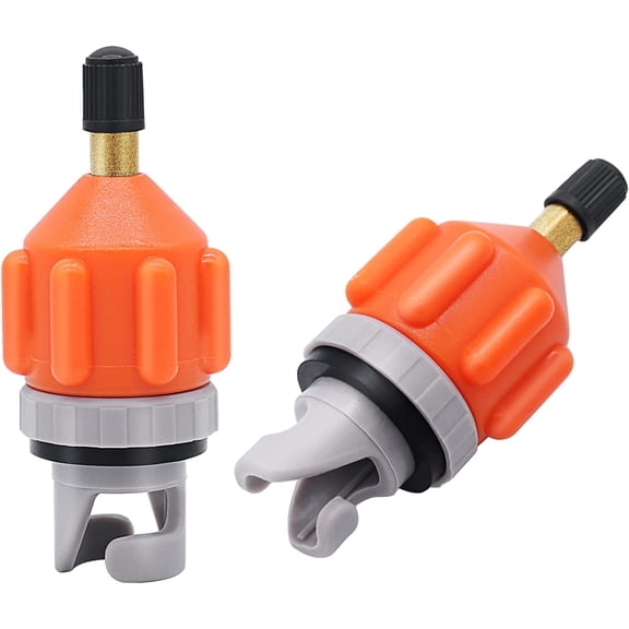 2PCS Air Pump Adapter for Inflatables, Universal Inflatable Boat SUP Pump Converter Air Valve Adapter for Stand Up Paddle Board Rubber Boats Dinghy Inflatable Beds Canoes Kayak(Orange*2)