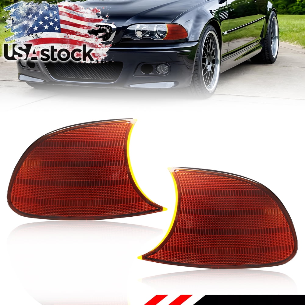 2PCS Amber Lens Front Bumper Turn Signal Lights Side Marker Light Turn ...