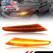 2PCS Amber Lens Front Corner Light Parking Light Fender Light Side Marker Light Turn Signal Light Turn Warning Light With Amber LED For 2000 2001 2002 Saturn L Series