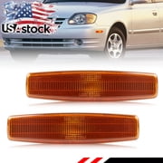2PCS Amber Lens Front Corner Turn Signal Lights Side Marker Lights Turn Warning Lights Parking Lights Housings For 2000 2001 2002 2003 2004 2005 2006 Hyundai Accent No Bulb/Socket Included