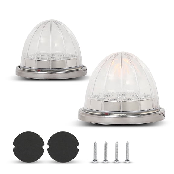 2PCS Amber Turn Signal and Side Marker to Blue Auxiliary LED Watermelon Lights