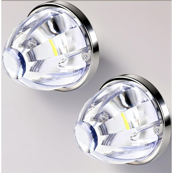 2PCS Amber Watermelon Lights, Strobe & Constant Dual-Function Watermelon Lights for Semi Truck, Waterproof Amber LED Marker with Bezel Replacement for Kenworth Peterbilt Freightliner Trucks