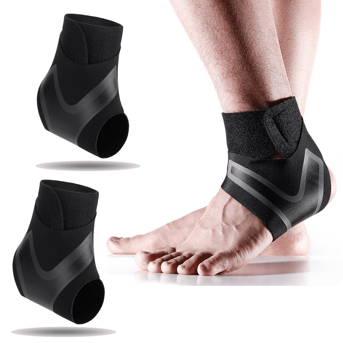 2PCS Ankle Support Breathable Neoprene Compression Ankle Brace for Men ...