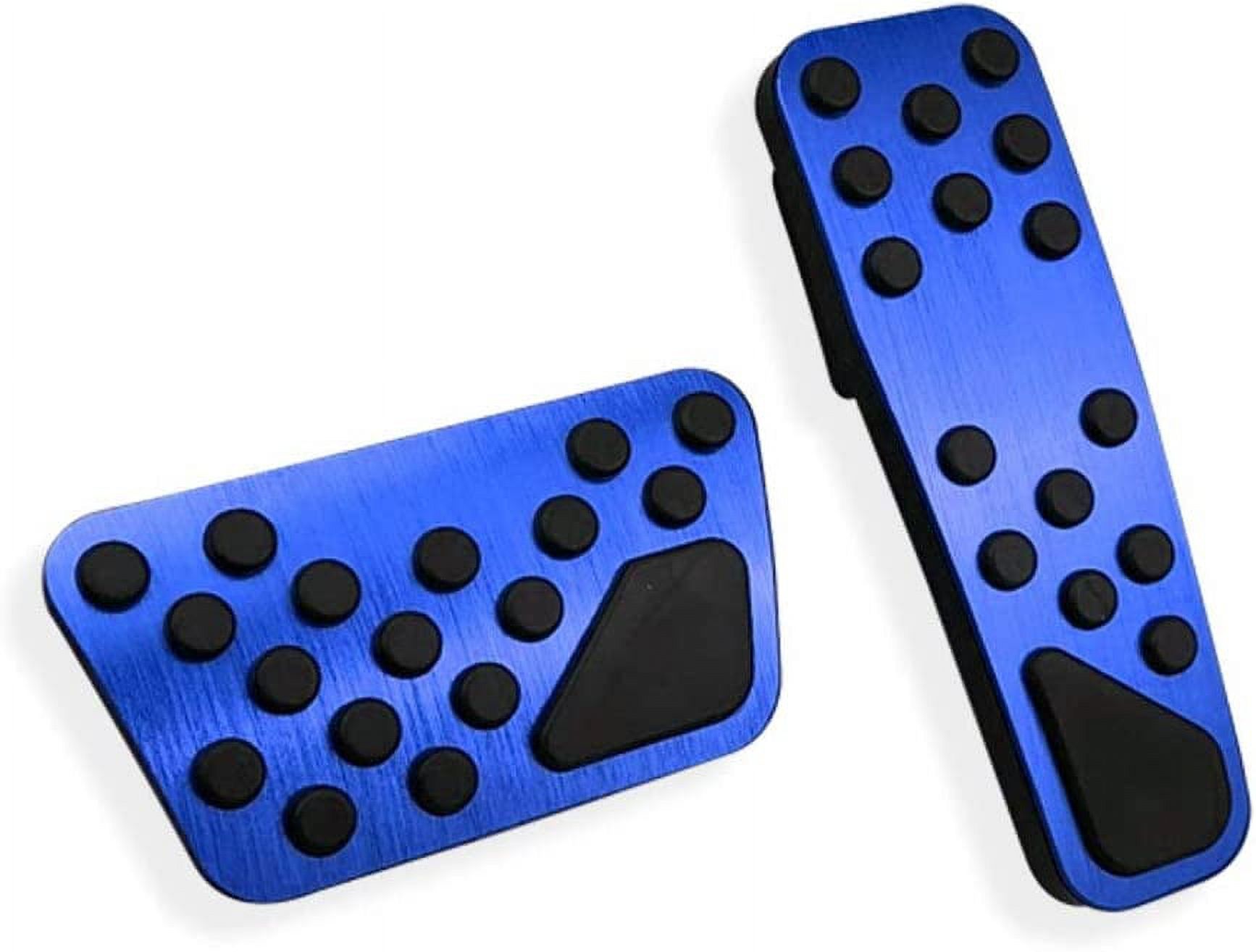 2PCS AntiSlip Aluminum Brake Gas Pedal Pads,Auto No Drilling Accelerator Pedal CoversBlue