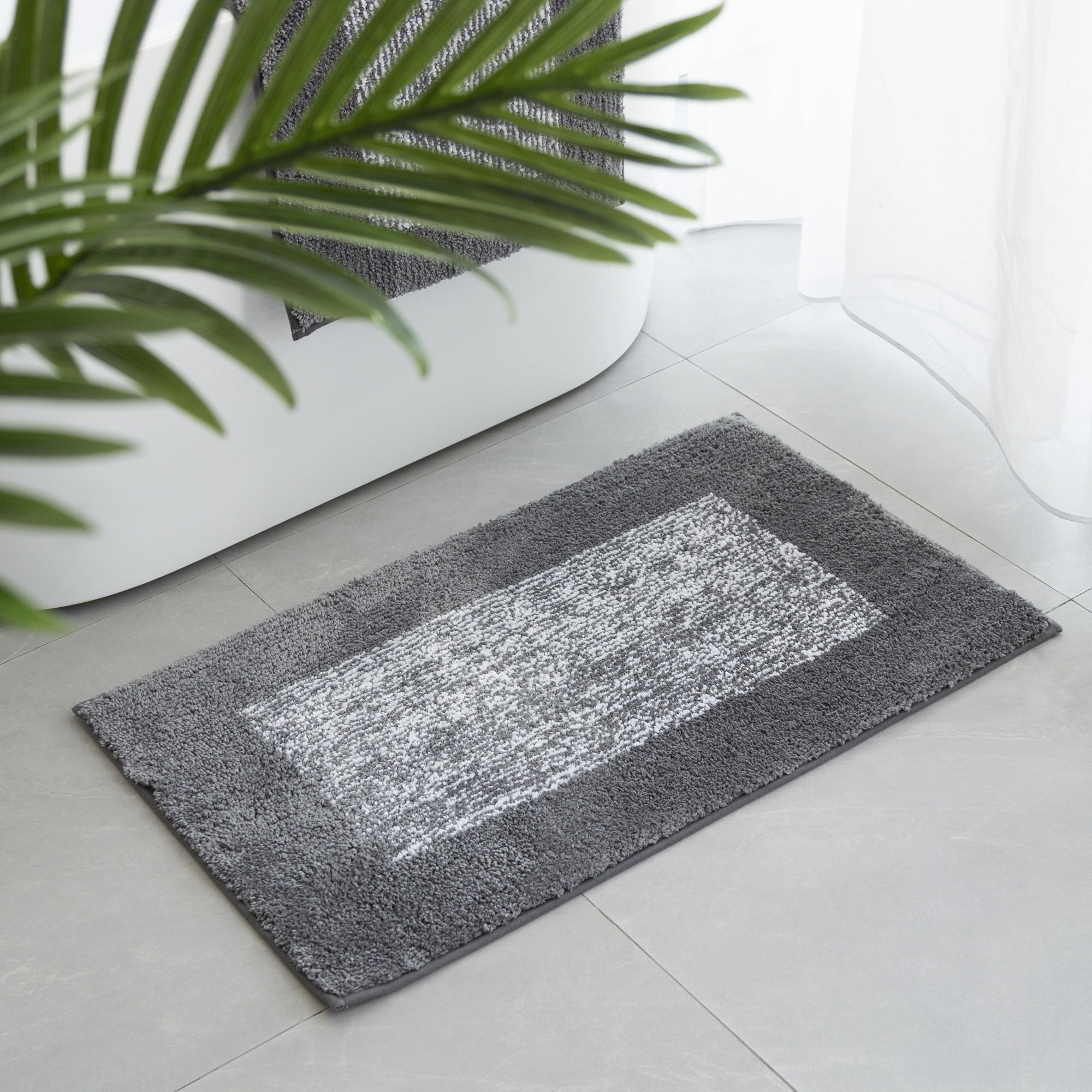 2PCS AntiSlip Bathroom Rugs, Machine Washable Bath Mat Set, Absorbent