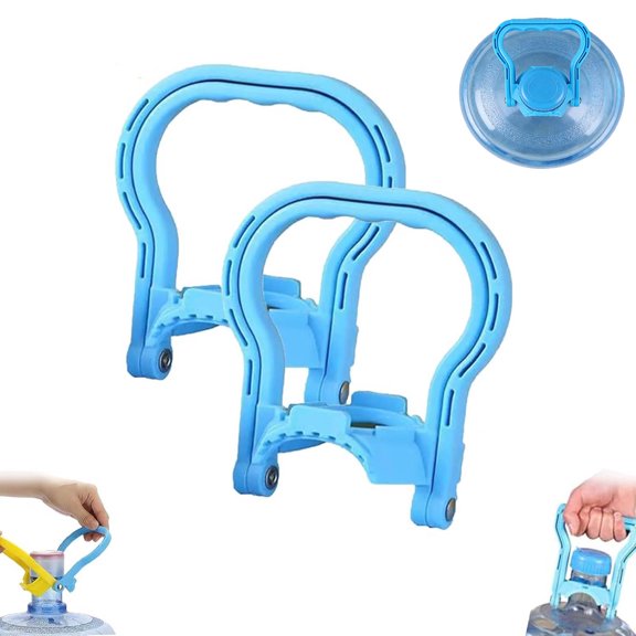 2PCS Anti Slip Water Lifter, Heavy Duty Water Bottle Lifter with Ergonomic Wide Handle & Adjustable Ring for 5 Gallon Jugs, Easy Grip Carrier
