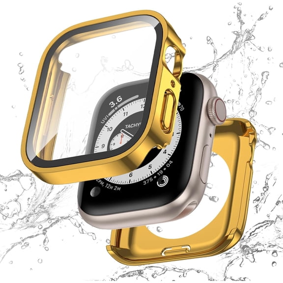 2PCS Apple Watch Case, 2 in 1 Waterproof Case Compatible for Apple Watch Series 11/10 Screen Protector 42mm, 360 Protective Glass Face Cover Hard Bumper + Back Frame for iWatch Accessories 42mm