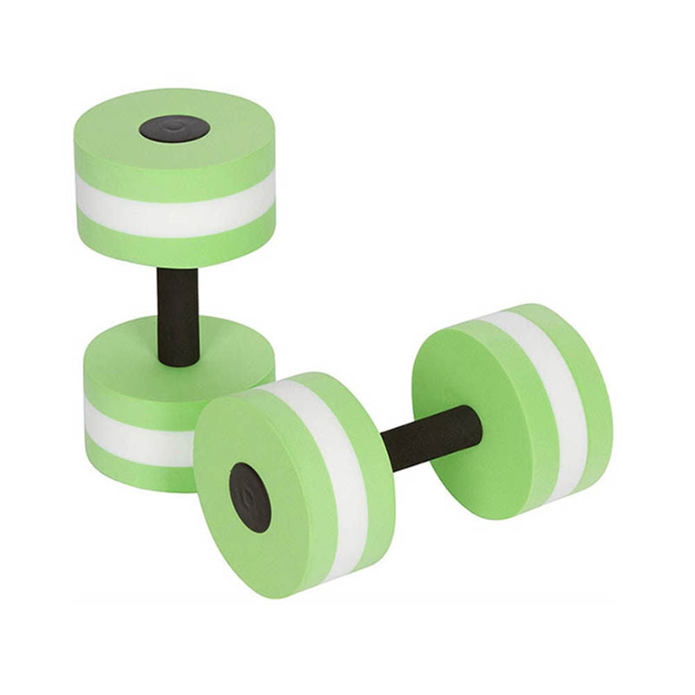 2PCS Aquatic Exercise Dumbells EVA Water Barbells Hand Bar For Water Resistance Aerobics (Green