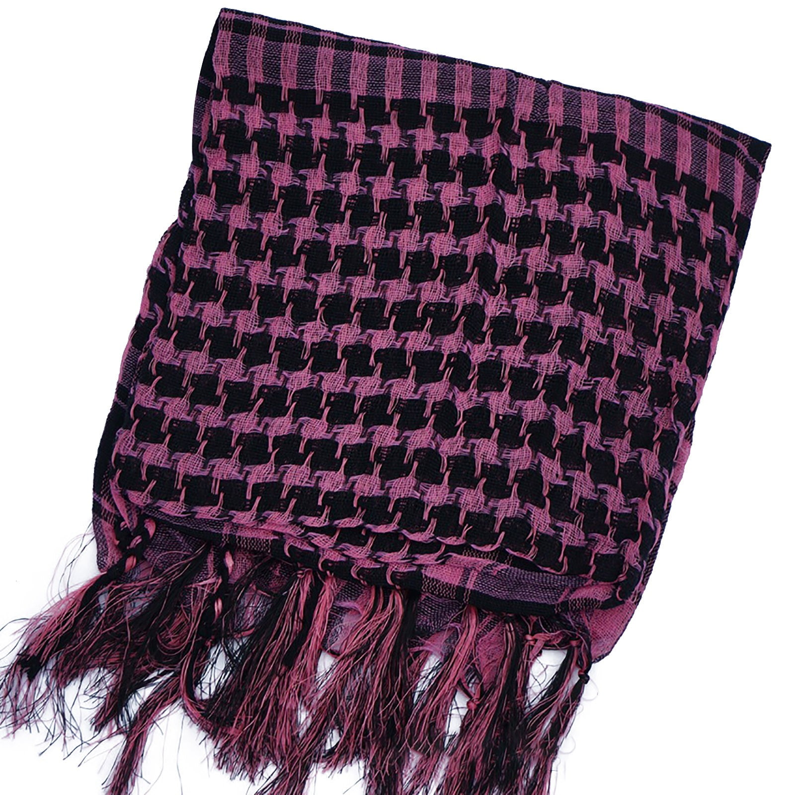 2PCS Arab Plaid Fringe Lightweight Scarf Cotton Head Neck With Tassel