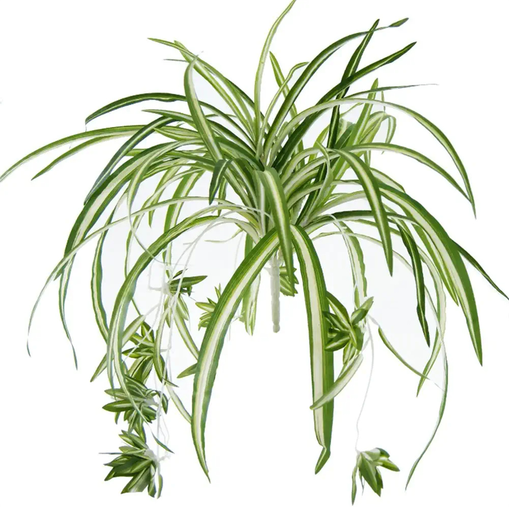 2PCS Artificial Chlorophytum Silk Flowers, Artificial Spider Plant Fake