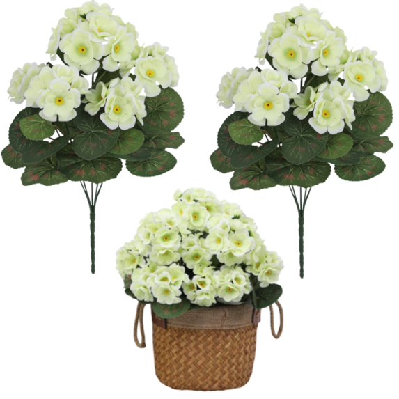 2PCS Artificial Geranium Flowers for Outdoors 14" Artificial Geranium Bush Faux Flowers Red Geraniums for Floral Home Decor Indoor Home Kitchen Table Centerpieces Decor,Artificial Flowers Clearance